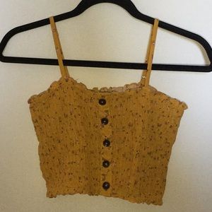 Mustard yellow crop top